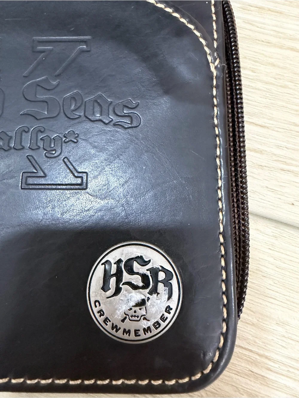 High Seas Rally Set Of 2 Dark Brown Leather Zip Wallet - Men Accessories